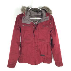 Burton DryRide Lush Snowboard Jacket Medium Womens Burgundy Red Ski Coat M